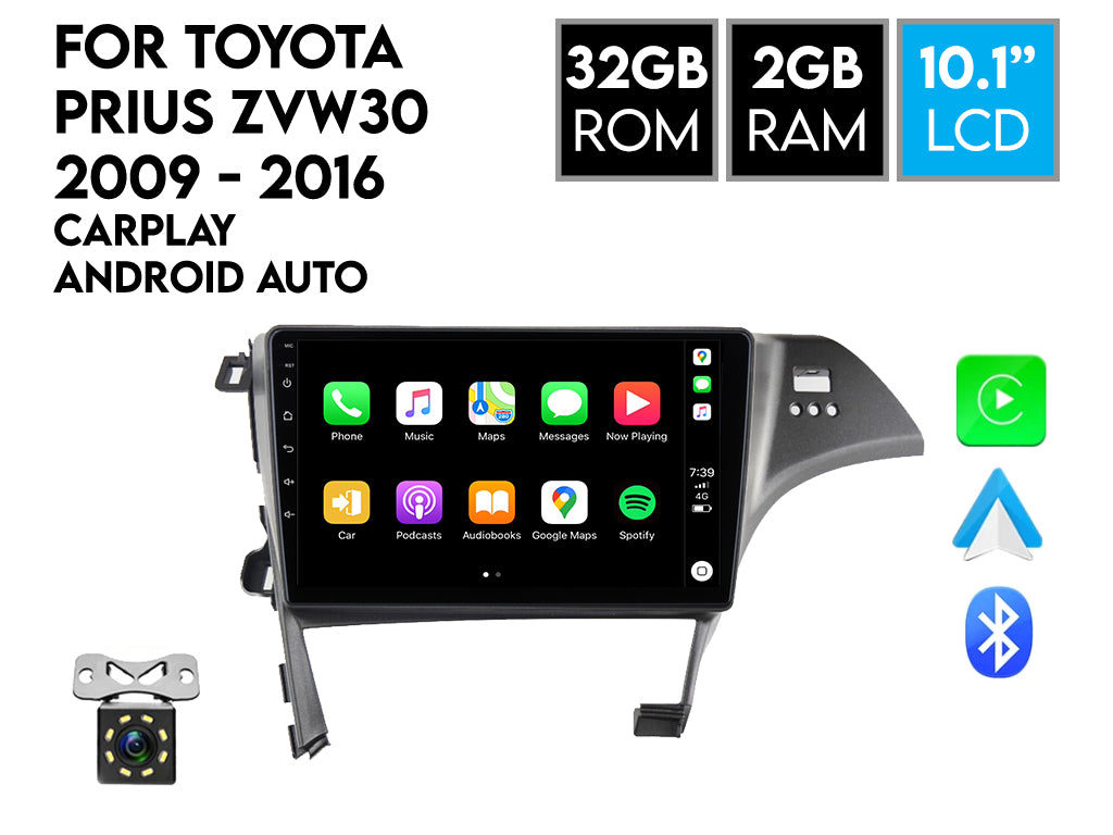 For Toyota Prius 2009 - 2016 Android Car Stereo Wireless CarPlay Android Auto