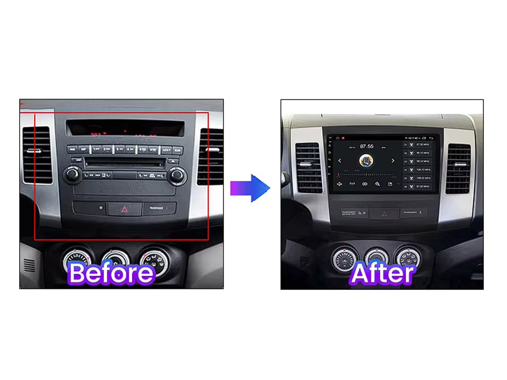 For 2005 - 2012 Mitsubishi Outlander CarPlay Android Auto