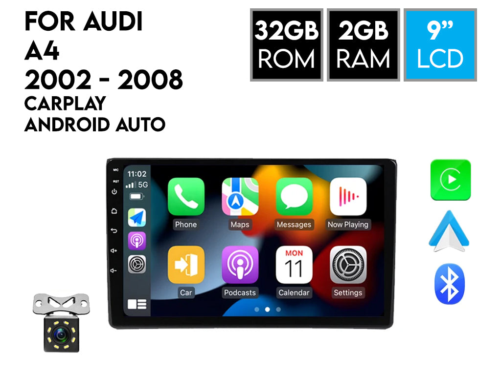 For 2002 - 2008 Audi A4 Android Car Stereo Wireless CarPlay Android Auto