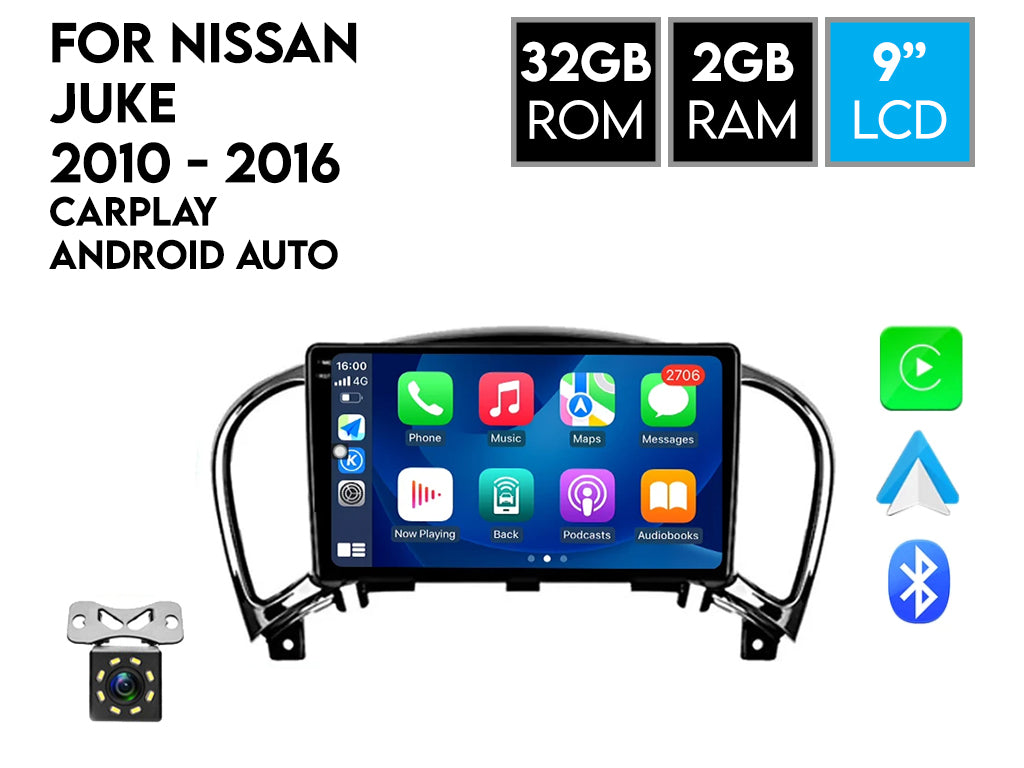 For 2011 - 2016 Nissan Juke  Android Car Stereo Wireless CarPlay Android Auto