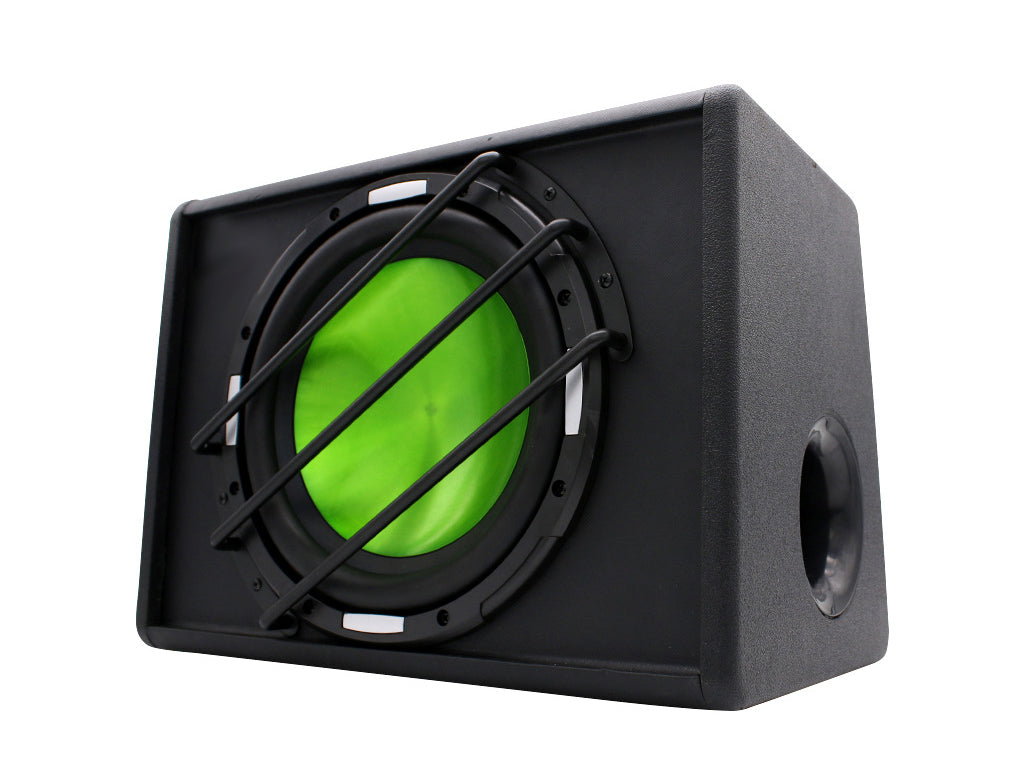 10" 1200W Boxed Subwoofer with Amplifier - Green