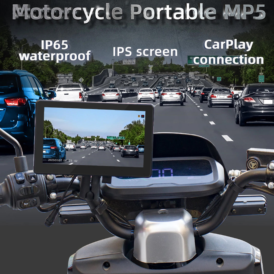 7" Motorbike Navigator Dash Cam CarPlay Android Auto IP65