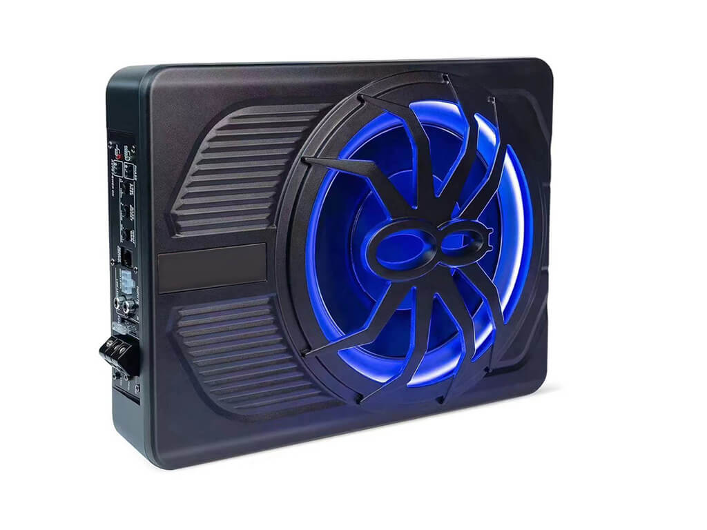 10" 800W Blue LED Active Under Seat Car Subwoofer