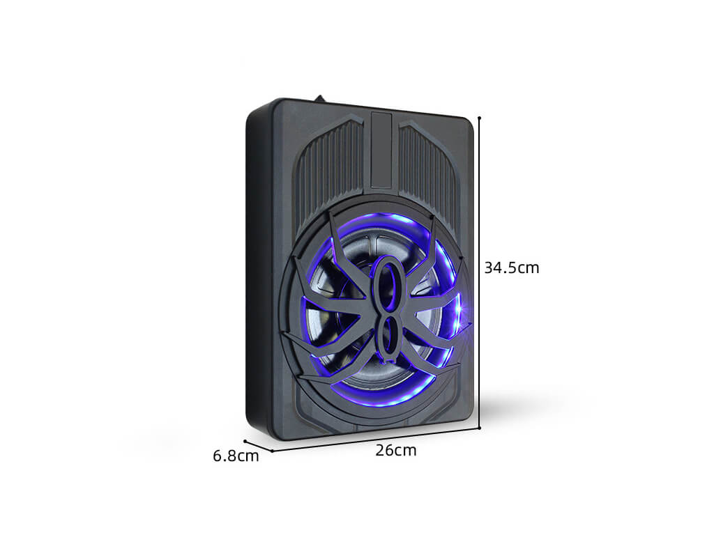 10" 800W Blue LED Active Under Seat Car Subwoofer