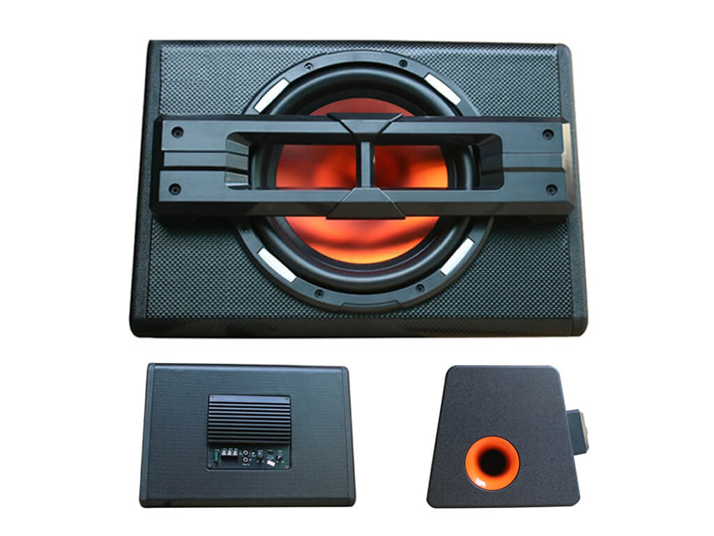 10" 1200W Active Boxed Sub with Amplifier - Orange