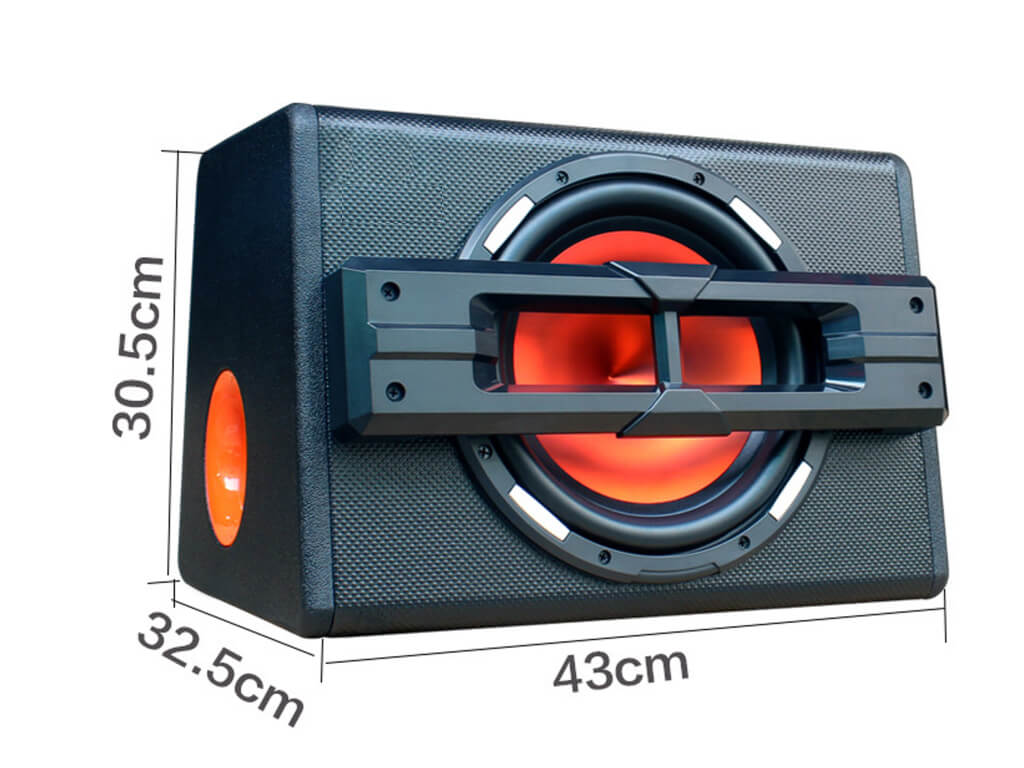 10" 1200W Active Boxed Sub with Amplifier - Orange