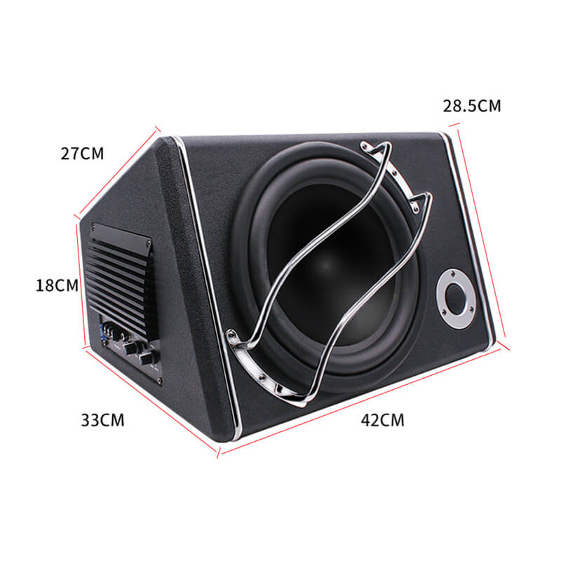 10" 880W Active Boxed Sub with Amplifier - Black