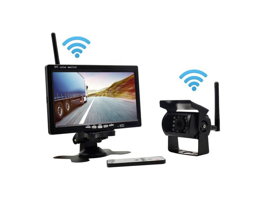 7" Wireless Monitor 12-24V and 18 LED Truck Bus Wireless Camera Kit -  Cigarette Plug