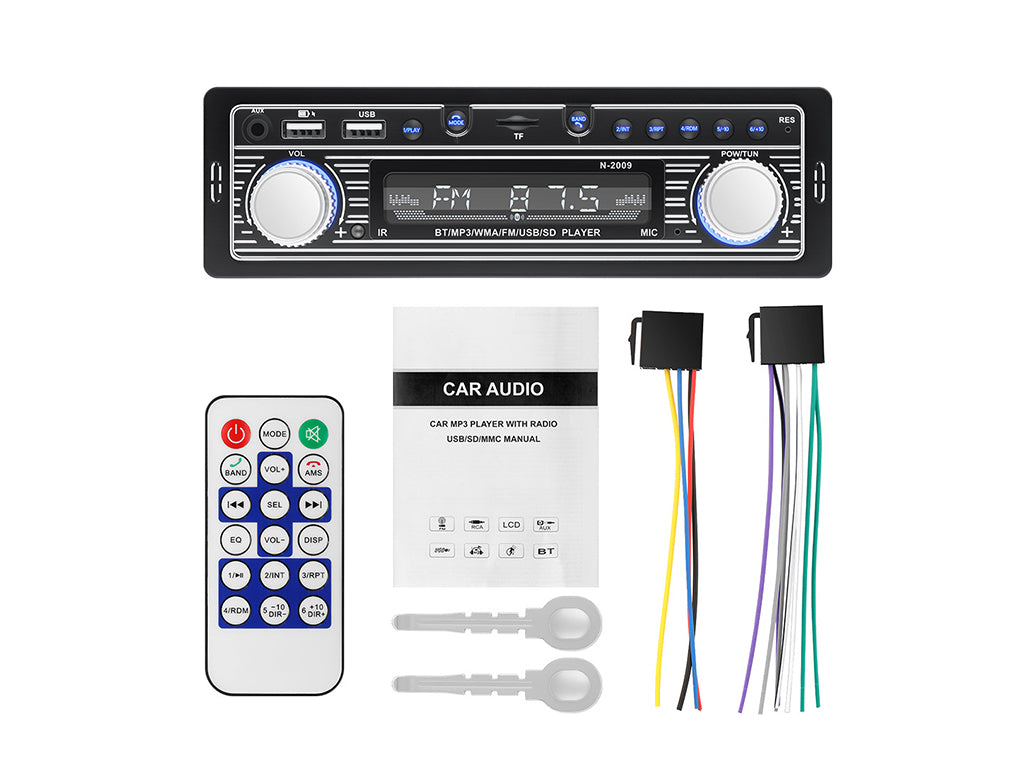 Single Din Classic Retro BT Car Stereo