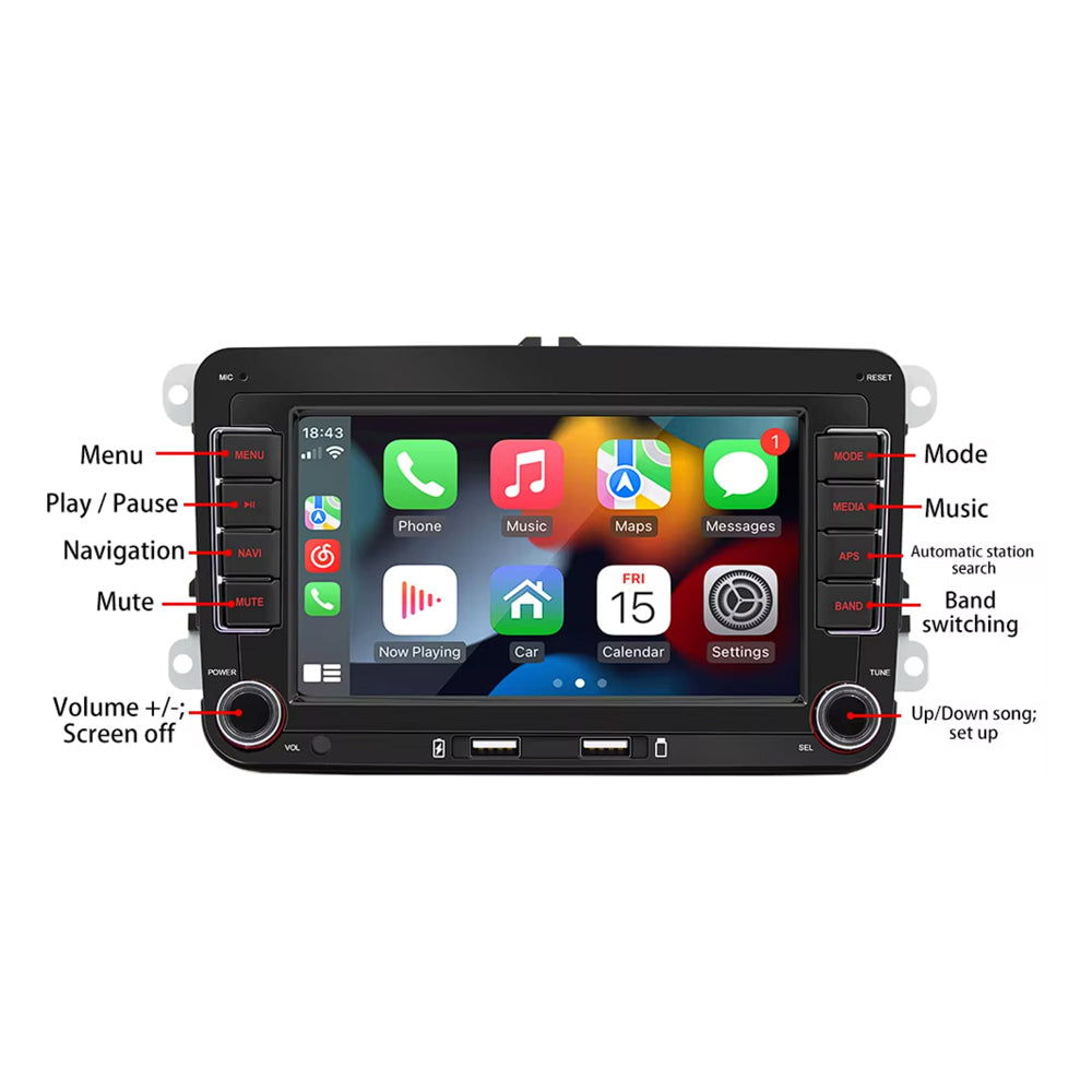 For VW 7" CarPlay Android Auto Headunit