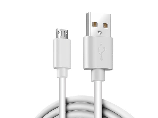 2x 1 Metre microUSB Cables - White