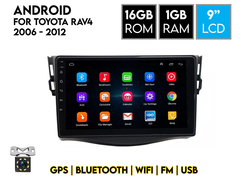 For 2006 - 2012 Toyota RAV4 9" Android Car Stereo