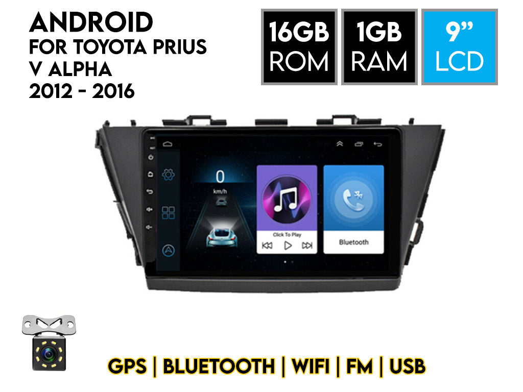 For 2012 - 2016 Toyota Prius Alpha9" Android Car Stereo