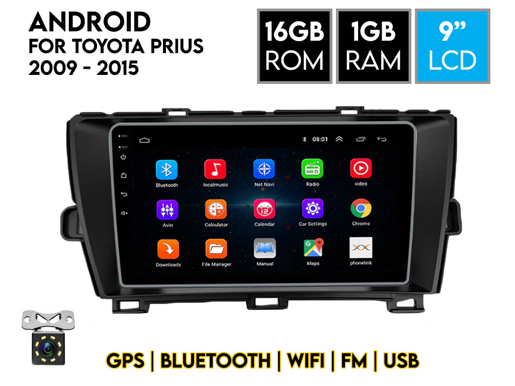 For Toyota Prius 2009 - 2015 9" Android Car Stereo