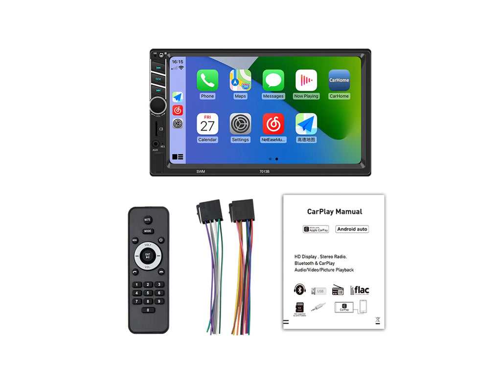 7" 2 Din Apple CarPlay MP5 Player Rotary Volume Controls