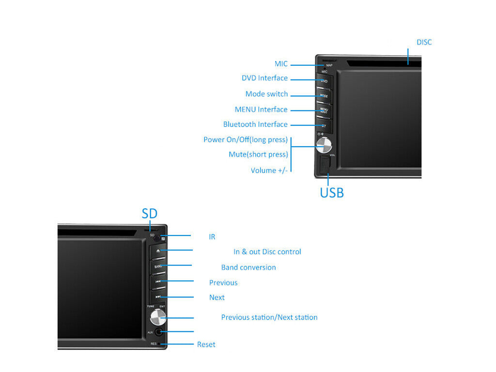 6.2" Car CD DVD Player with Bluetooth