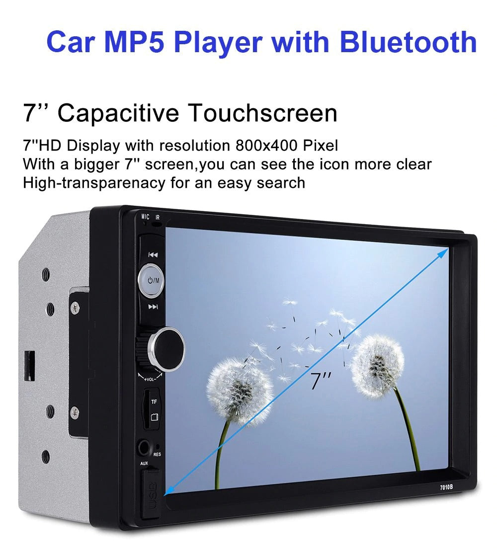 7" 2 Din Wired CarPlay Android Auto Car Stereo Physical Buttons