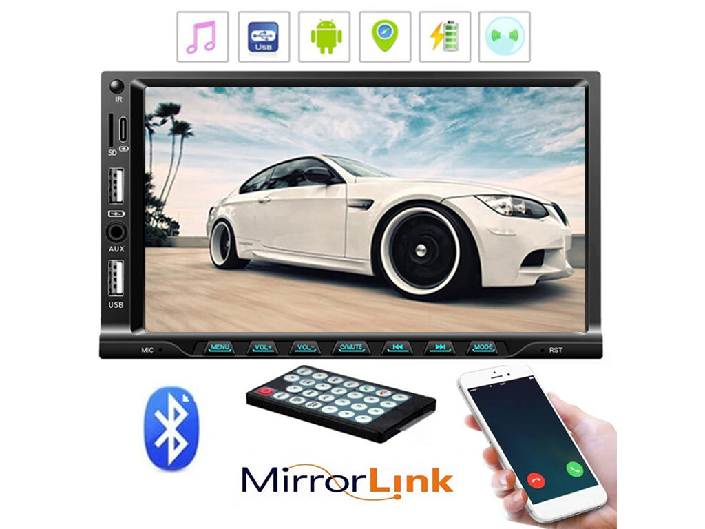 7" 2 Din Bluetooth Car Stereo Type-C Physical Buttons