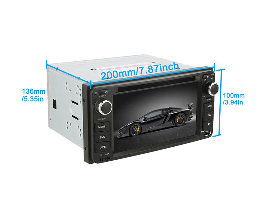 6.2" For Toyota Size Bluetooth CD DVD Player