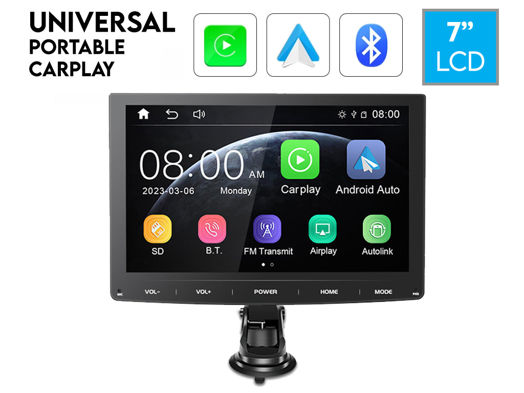 7" Portable CarPlay Android Auto Unit IPS Screen