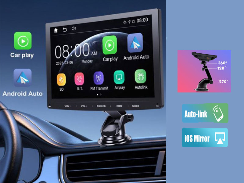 7" Portable CarPlay Android Auto Unit IPS Screen