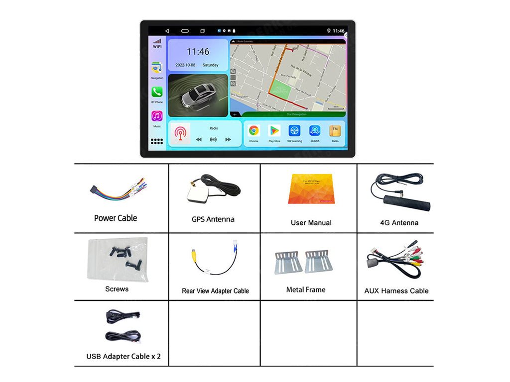 13.3" Wireless CarPlay Android Auto Head Unit