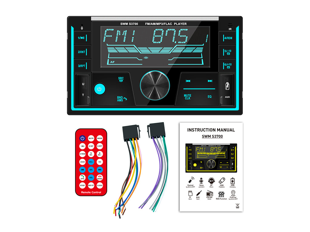 Two Din Colourful BT Car MP3 Player