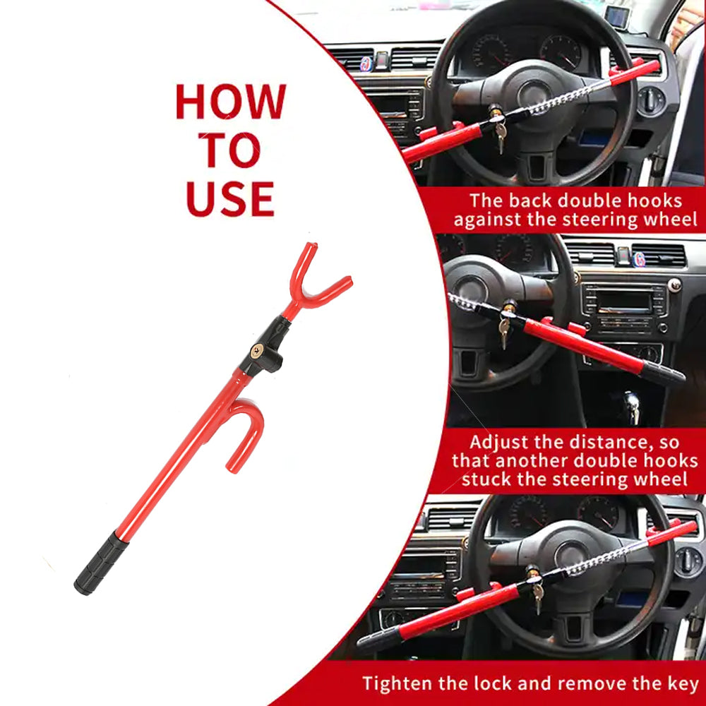 Car Steering Wheel Lock - Red