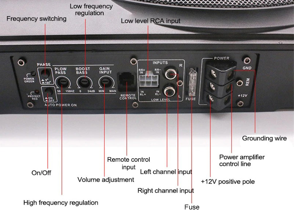 10" 800W Active Under Seat Car Subwoofer