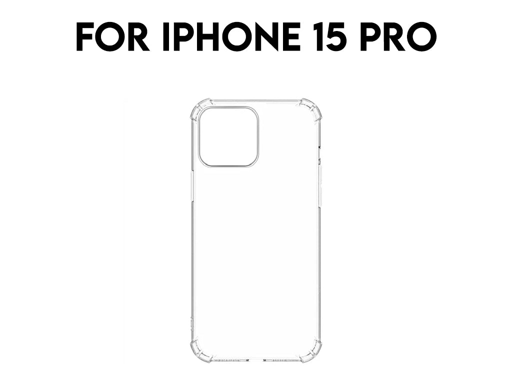 For iPhone 15 Pro Transparent Shockproof TPU Case 1.5mm