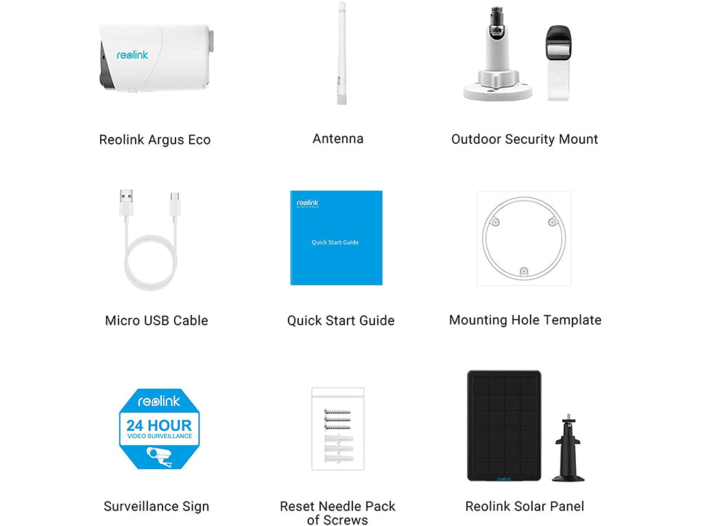 Reolink Argus Eco WIFI Wire-Free Outdoor Security Camera with Solar Panel