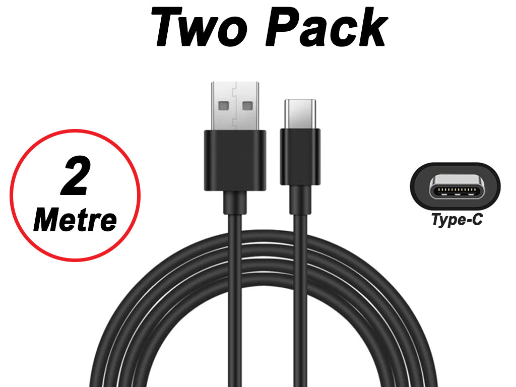 2x 2A USB Cable Type-C 2M